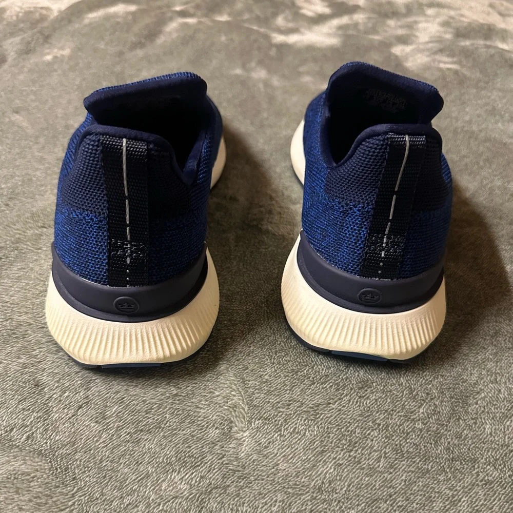 Peter Millar Navy Knit Slip-On Athletic Sneaker with Cream Sole
